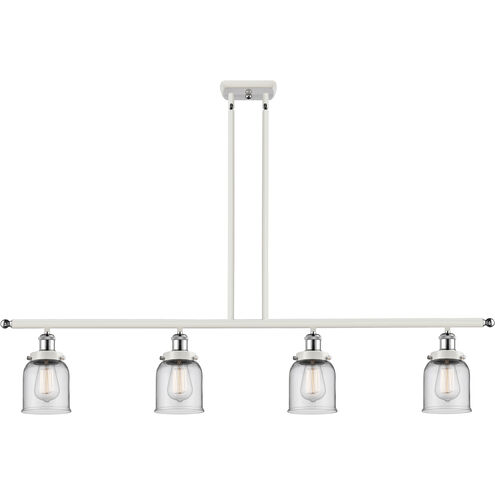 Ballston Small Bell LED 48 inch White and Polished Chrome Island Light Ceiling Light in Clear Glass