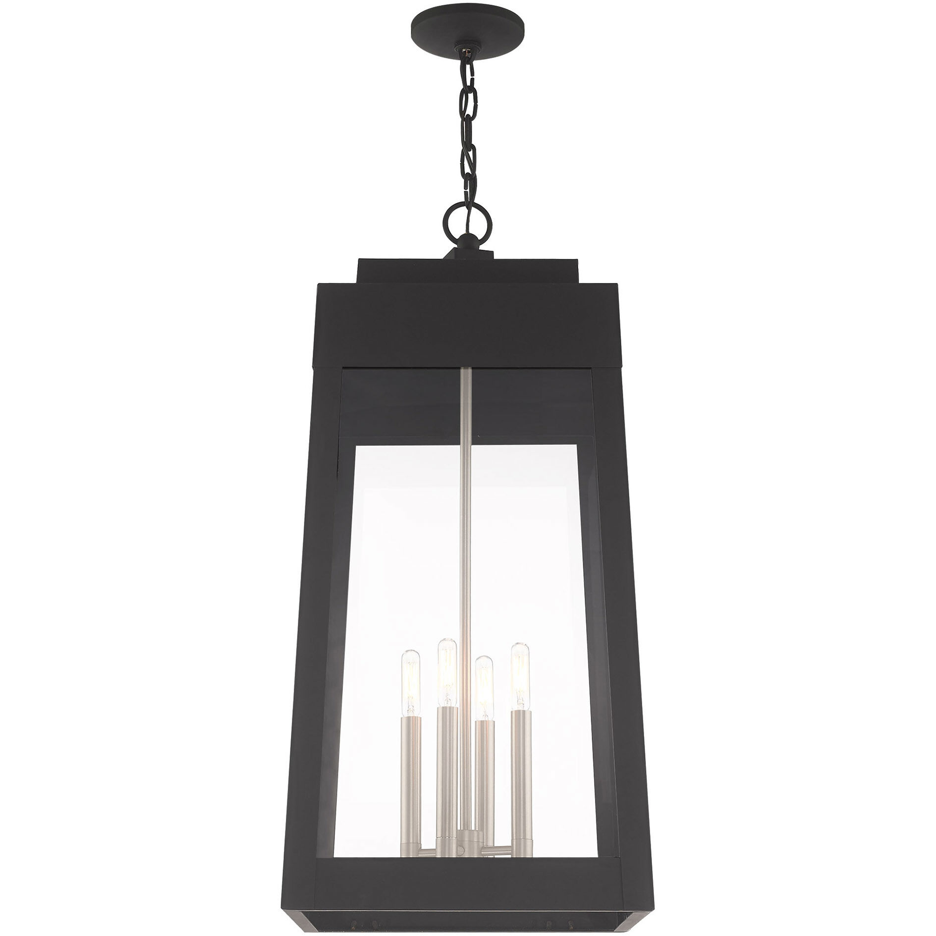 Oslo 4 Light 14 inch Black Outdoor Pendant Lantern