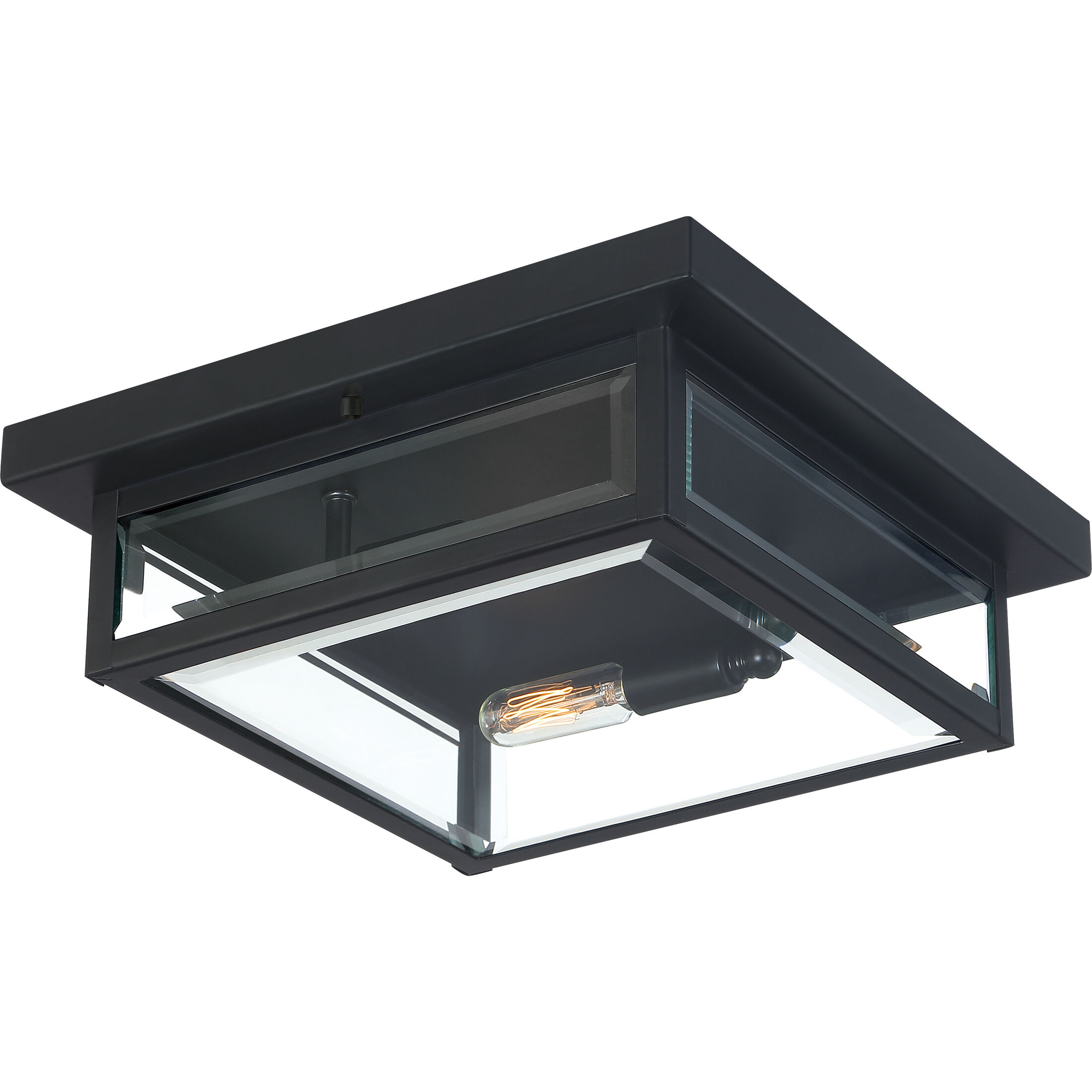 Westover 2 Light 12 inch Earth Black Outdoor Flush Mount 