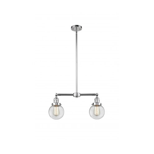 Franklin Restoration Beacon LED 23 inch Polished Chrome Chandelier Ceiling Light in Clear Glass, Franklin Restoration