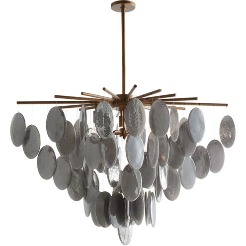 Tiffany 8 Light 42 inch Antique Brass Chandelier Ceiling Light