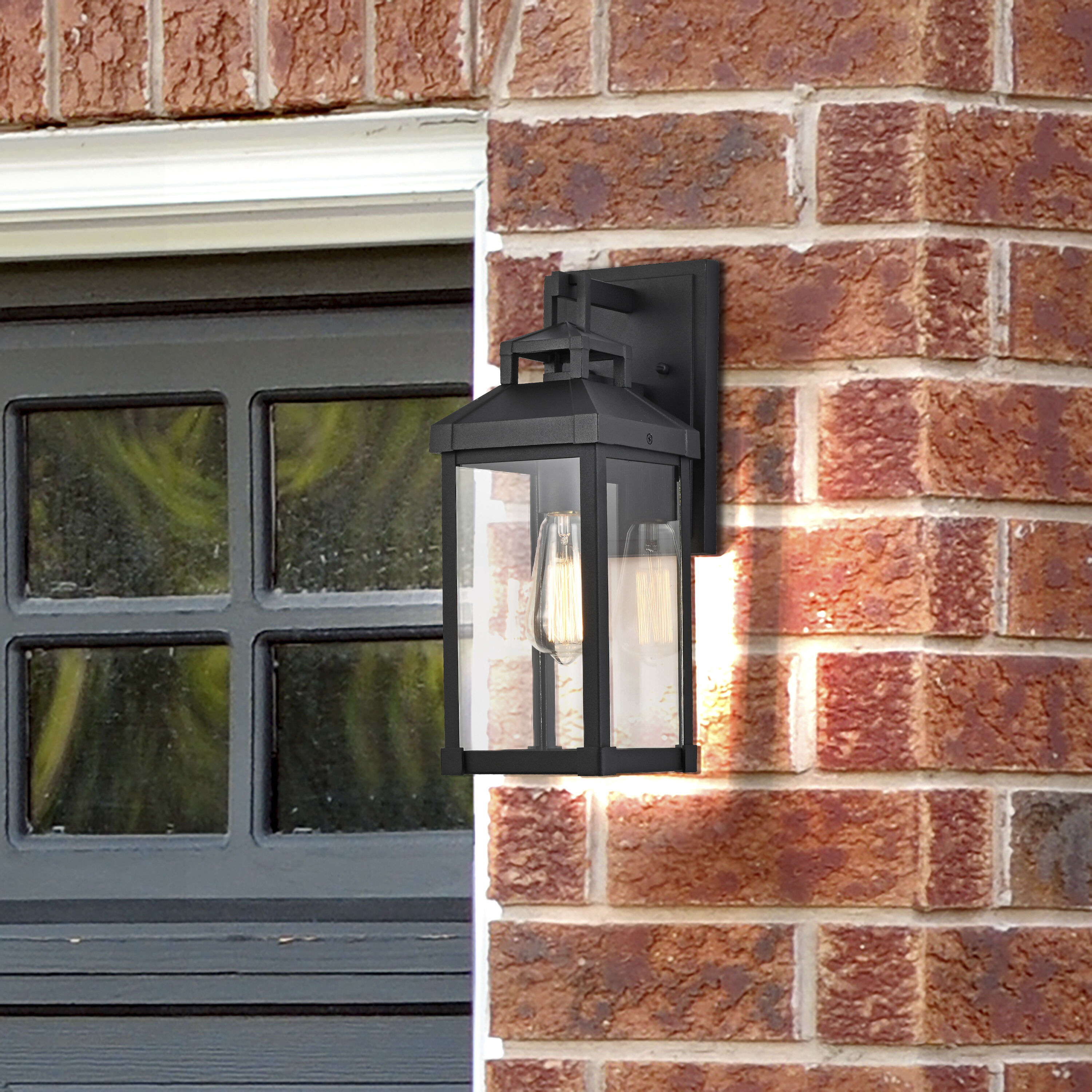 Corning 1 Light 16 inch Matte Black Outdoor Wall Sconce