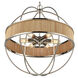 Ural 6 Light 24 inch Polished Nickel with Natural Chandelier Ceiling Light
