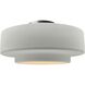 Radiance Collection - Tier LED 14.5 inch Matte White and Brushed Nickel Semi-Flush Ceiling Light in Dedicated LED, 14.5W x 7.25H, Form+Finish+Function