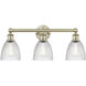 Castile 3 Light 24 inch Antique Brass Bath Vanity Light Wall Light in Clear