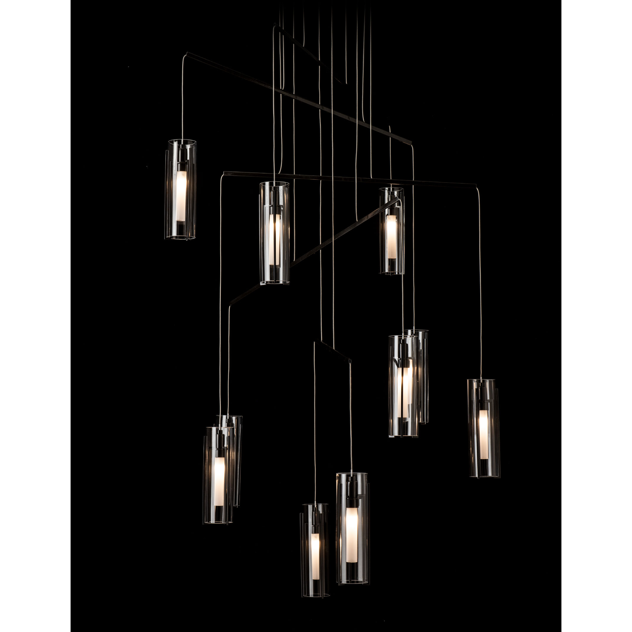 Exos 10 Light 34.9 inch Ink Mobile Pendant Ceiling Light in Clear