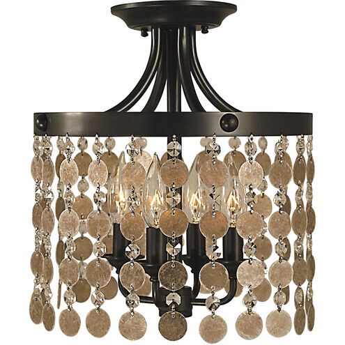 Naomi 4 Light 12 inch Antique Brass Semi-Flush Mount Ceiling Light