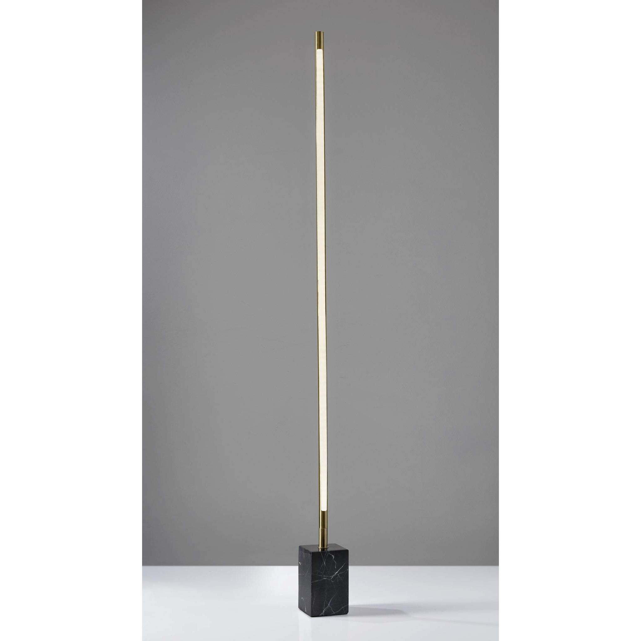 Felix 65 inch 30.00 watt Antique Brass and Black Marble Wall Washer Floor Lamp Portable Light 