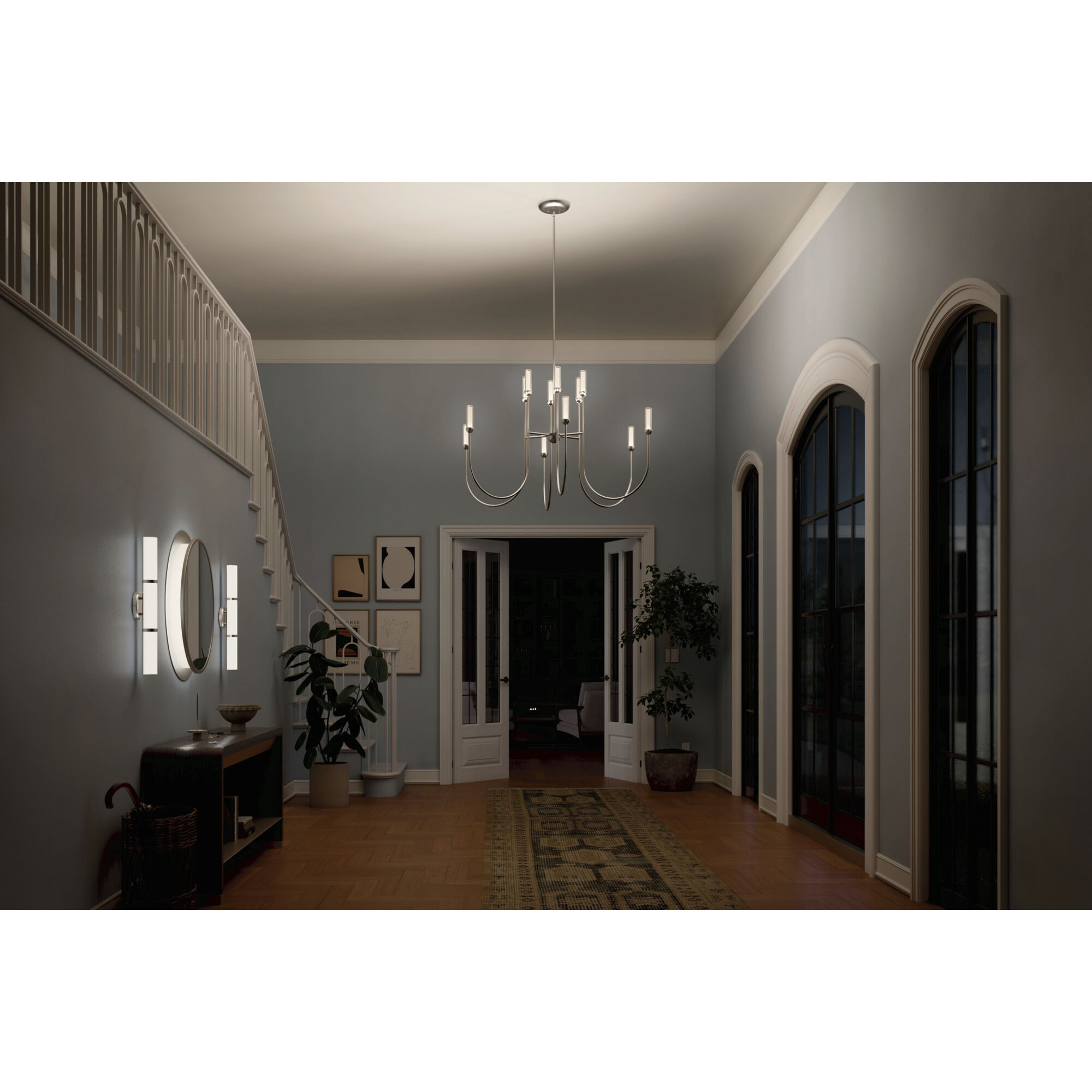 Moraine LED Polished Nickel Chandelier Ceiling Light