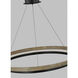 Sean Lavin Grace LED 48 inch MATTE BLACK/WEATHERED OAK WOOD Chandelier Ceiling Light, Integrated LED