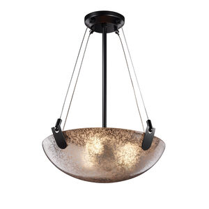 Fusion LED 21 inch Dark Bronze Pendant Ceiling Light in 3000 Lm LED, Opal Fusion, U-Clips