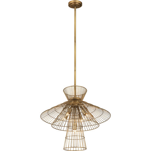 Alito 6 Light 25 inch Rubbed Brass Chandelier Ceiling Light