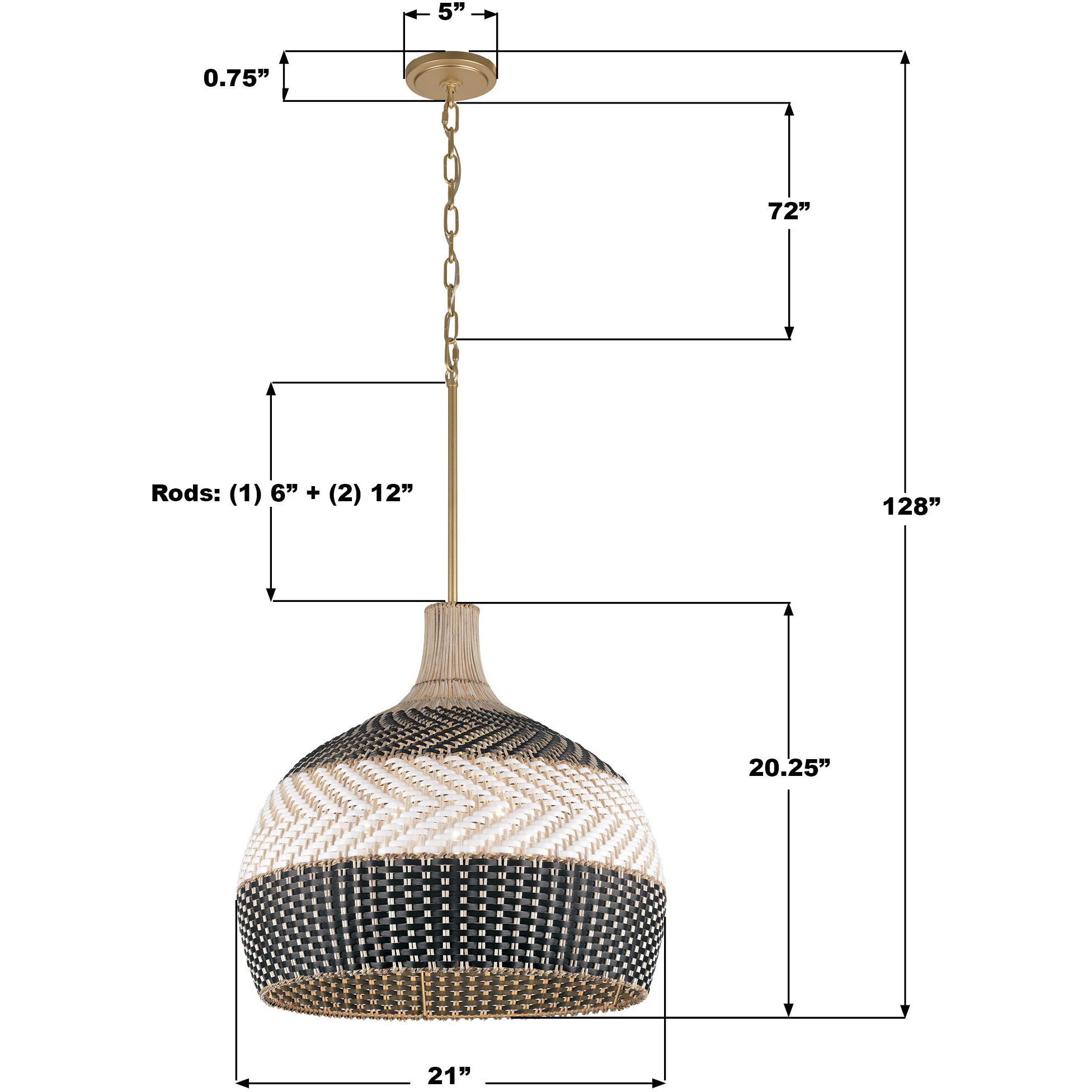 Zanzibar Pendant Ceiling Light in Soft Gold