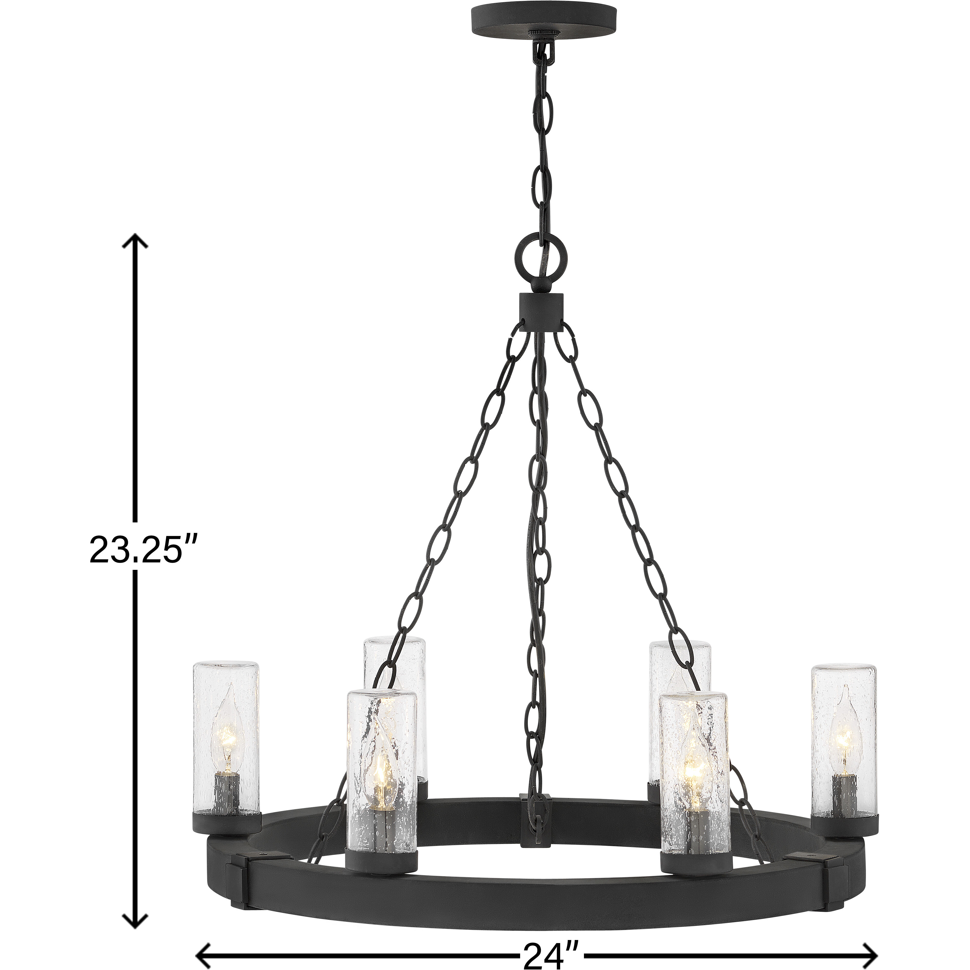 Open Air Sawyer LED 24 inch Black Outdoor Chandelier in 12V LED