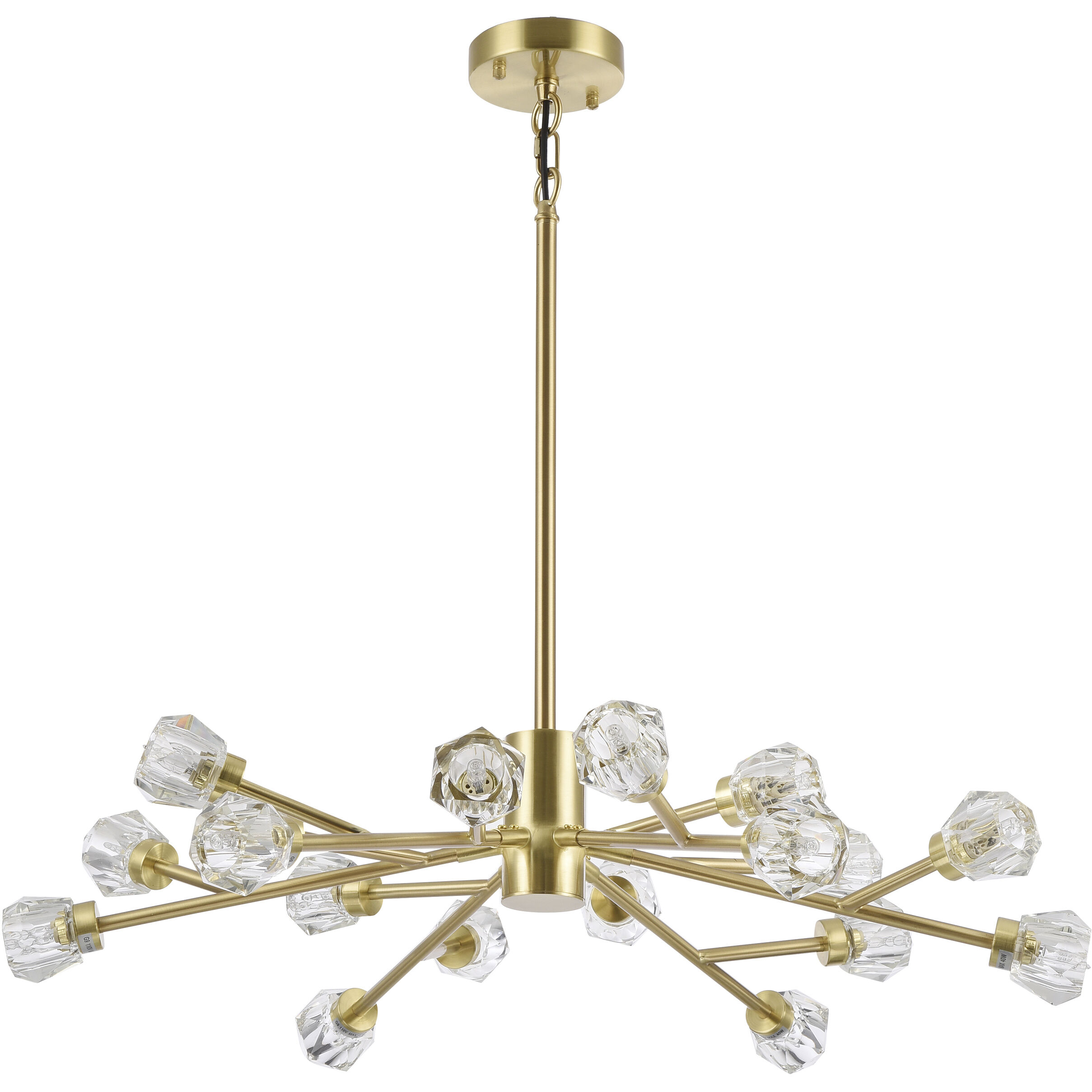 Canada 16 Light 29.5 inch Shiny Gold Chandelier Ceiling Light