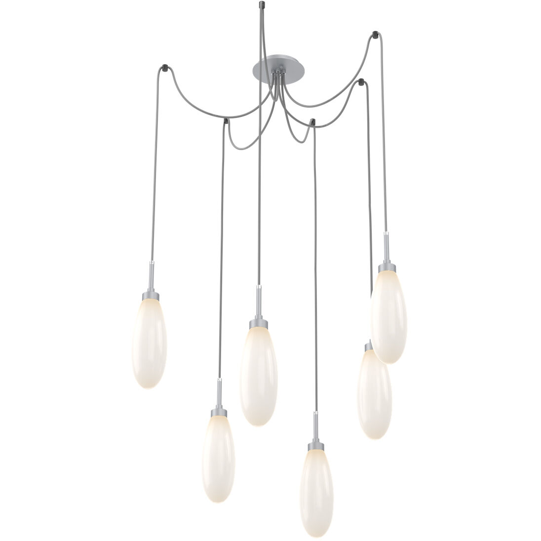 Fiori LED 9 inch Classic Silver Swag Multi-Pendant Ceiling Light