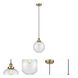 Edison Beacon LED 10 inch Antique Brass Mini Pendant Ceiling Light