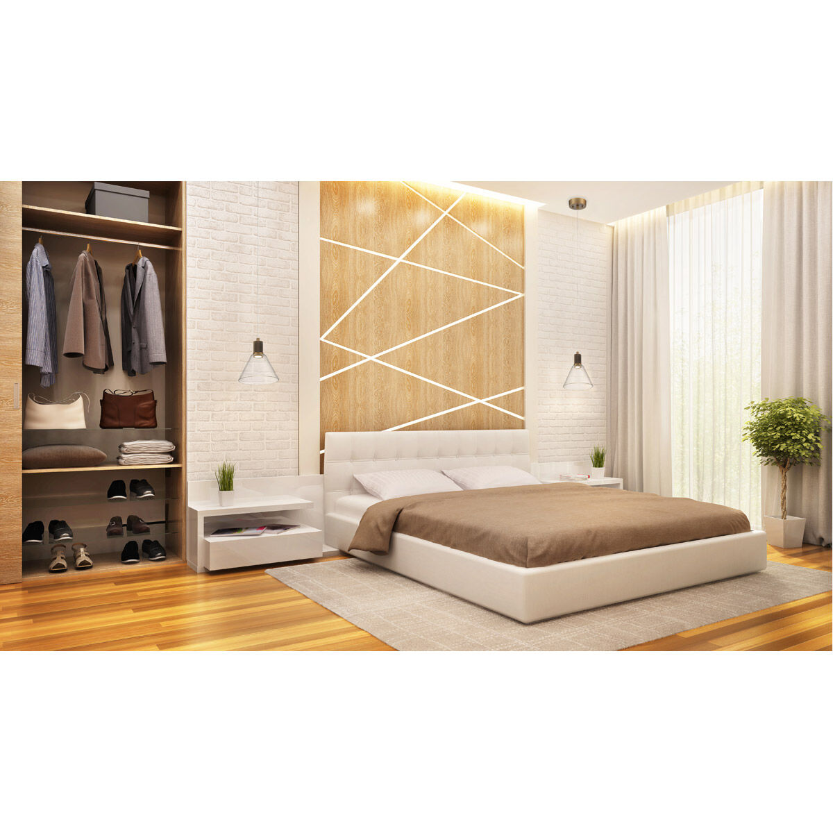 Port Nine LED 8 inch Antique Brushed Brass Pendant Ceiling Light in Clear