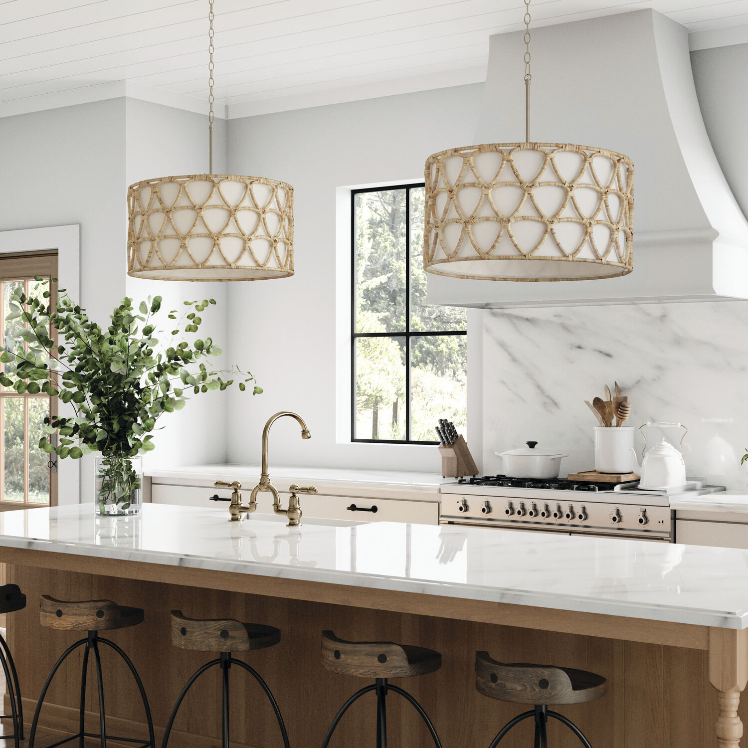 Capital Lighting Tulum 4 Light Pendant Matte Brass 347241MA
