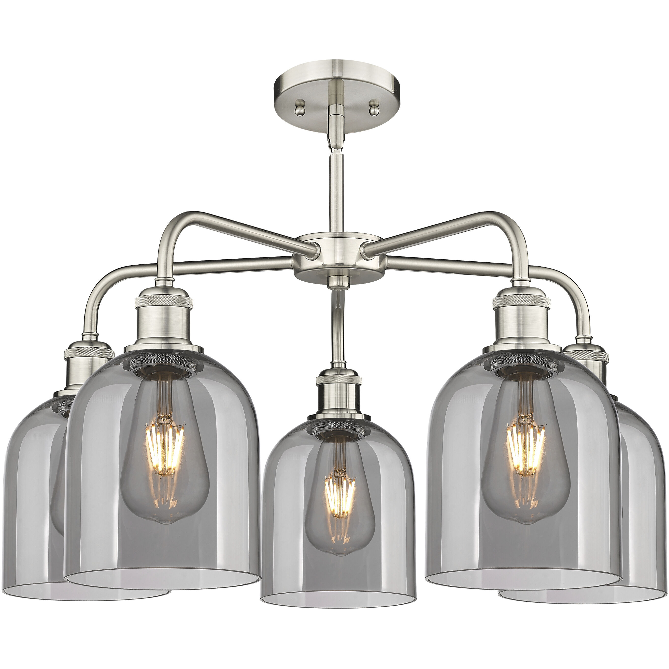 Ballston Bella 5 Light 23.5 inch Satin Nickel Stem Hung Chandelier Ceiling Light
