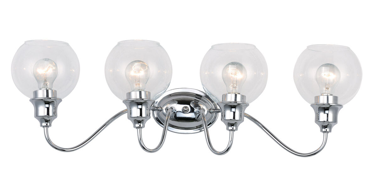Ballord 4 Light 31 inch Polished Chrome Bath Vanity Wall Light in Clear
