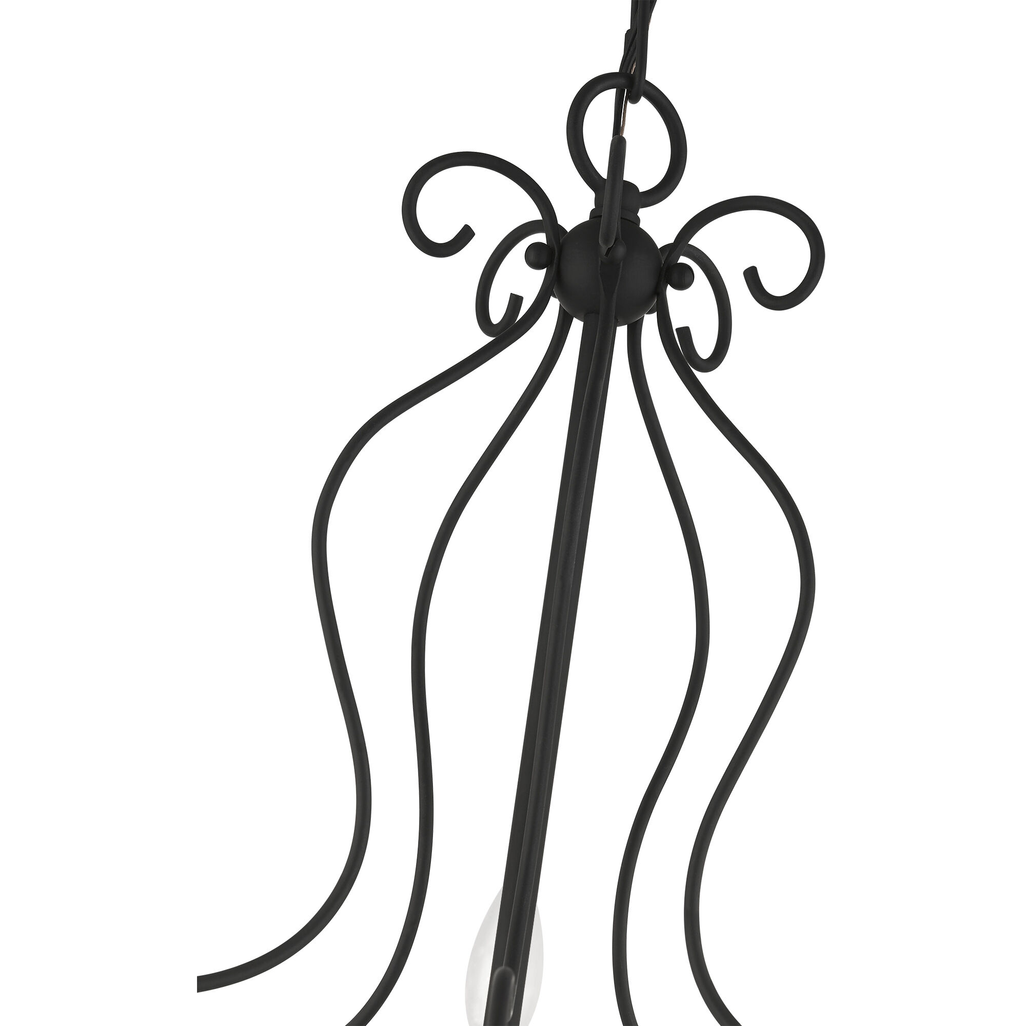 Katarina 5 Light 23 inch Black with Antique Brass Accents Chandelier Ceiling Light