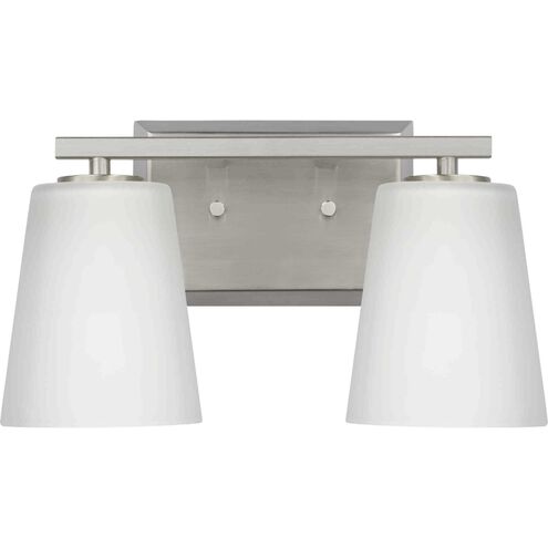 Vertex 2 Light 12.87 inch Brushed Nickel Bath Light Wall Light