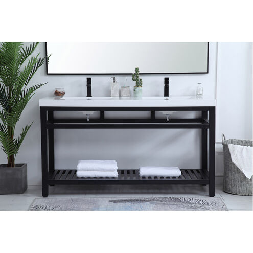 Raya 60 X 22 X 34 inch Black Vanity Sink Set