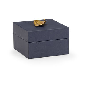 Pam Cain 8 inch Navy/Metallic Gold Decorative Box