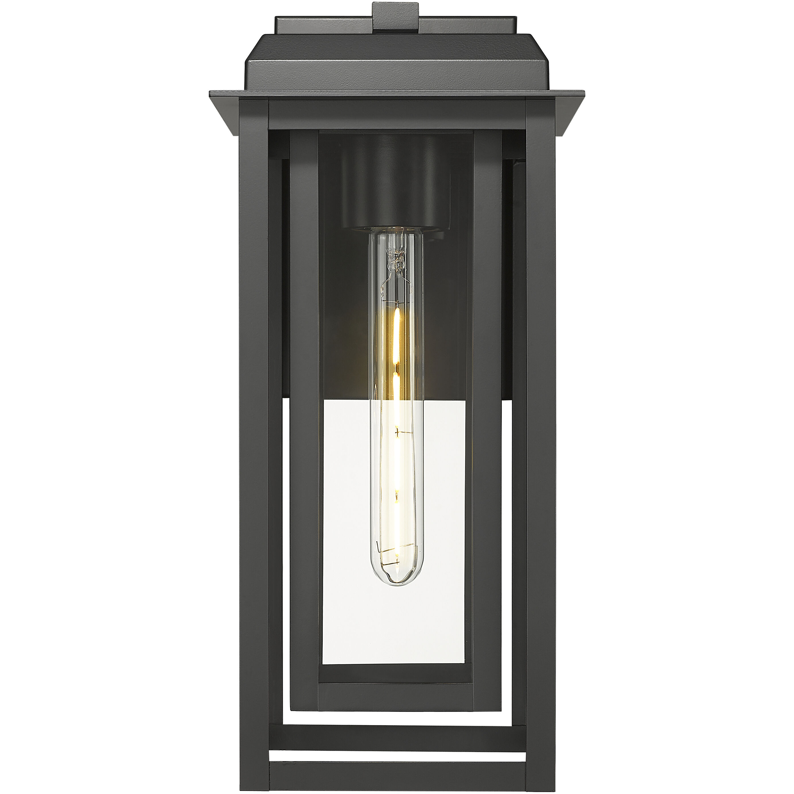 Mansfield 1 Light 16.5 inch Matte Black Outdoor Sconce in Clear Glass