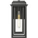 Mansfield 1 Light 16.5 inch Matte Black Outdoor Sconce in Clear Glass