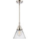 Franklin Restoration Large Cone LED 8 inch Polished Nickel Mini Pendant Ceiling Light in Clear Glass