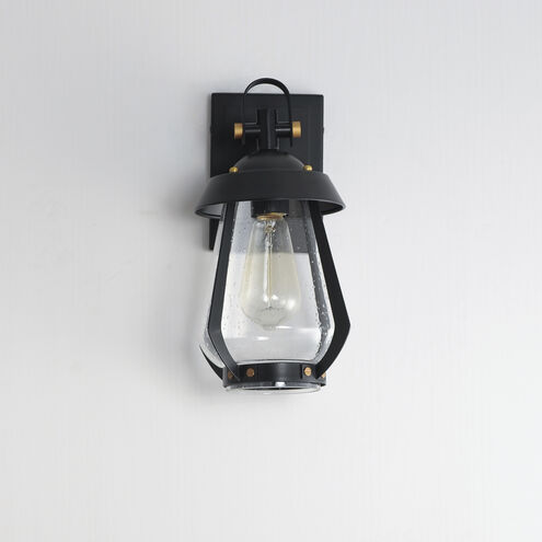 Mariner 1 Light 12.75 inch Black with Antique Brass Outdoor Wall Mount, Small