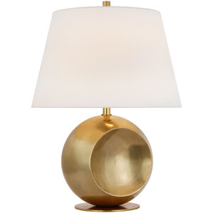 Paloma Contreras Comtesse 27 inch 15.00 watt Hand-Rubbed Antique Brass Globe Table Lamp Portable Light, Medium