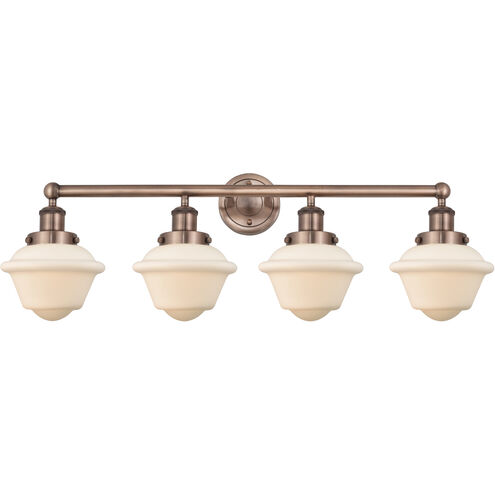 Oxford 4 Light 33.5 inch Antique Copper Bath Vanity Light Wall Light in Matte White