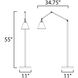 Library 55 inch 100 watt Black Floor Lamp Portable Light