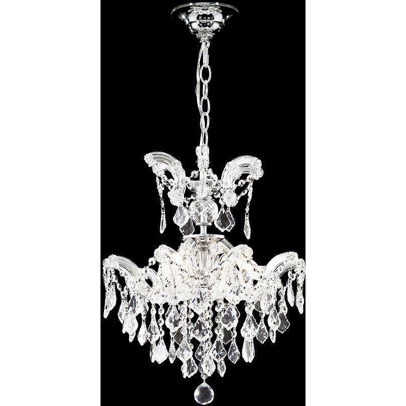 Maria Theresa Grand 3 Light 16 inch Silver Crystal Chandelier Ceiling Light