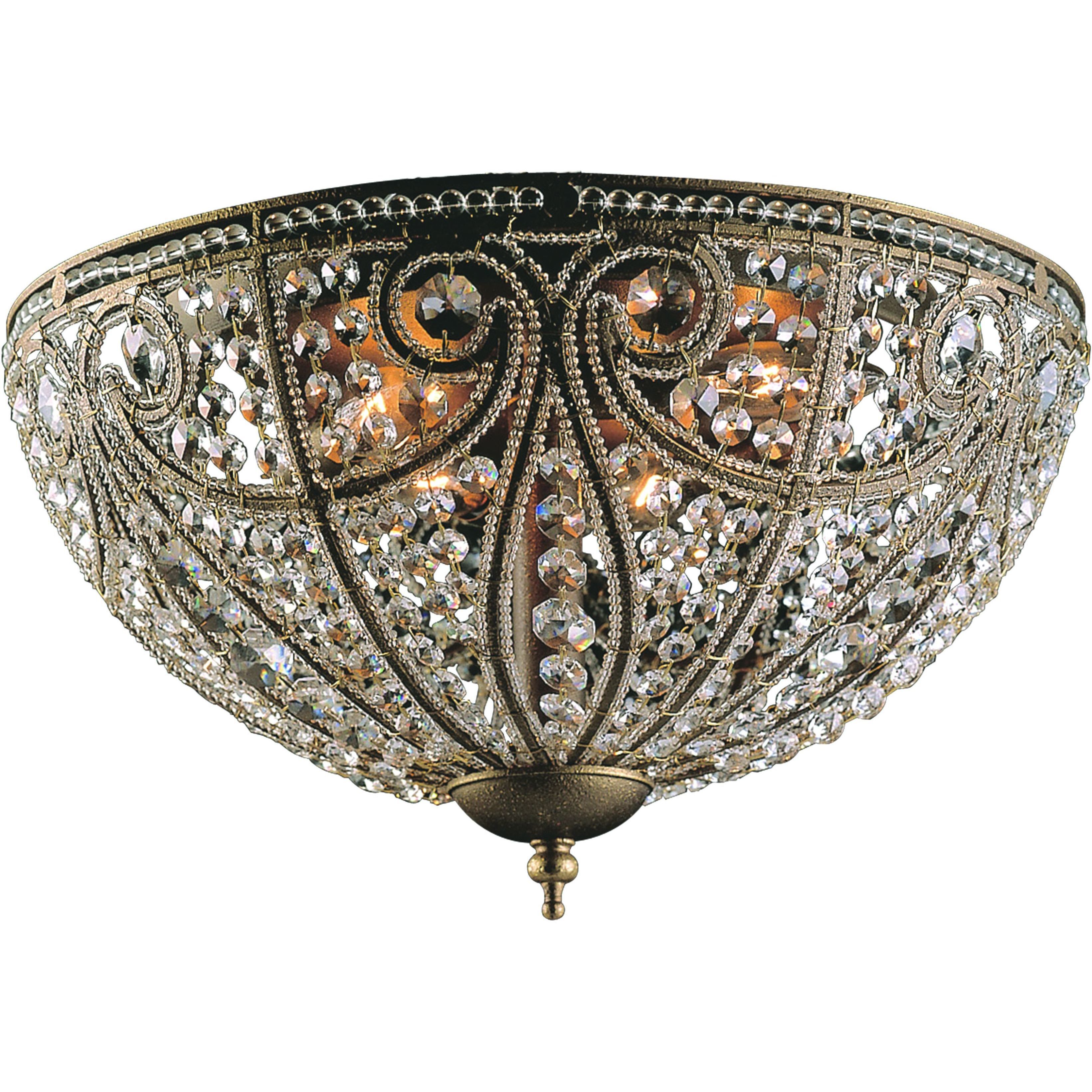 Elizabethan 6 Light 17 inch Dark Bronze Flush Mount Ceiling Light