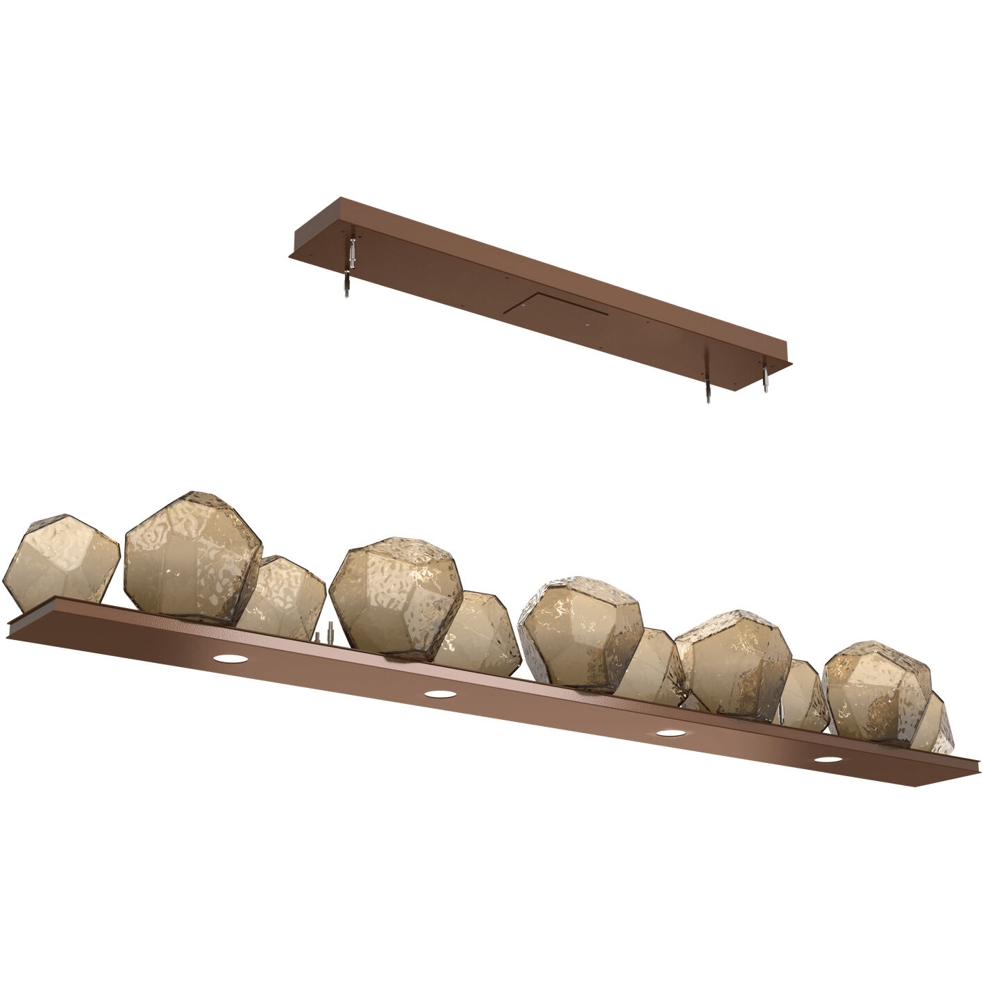 Gem LED Burnished Bronze Linear Pendant Ceiling Light in 3000K LED