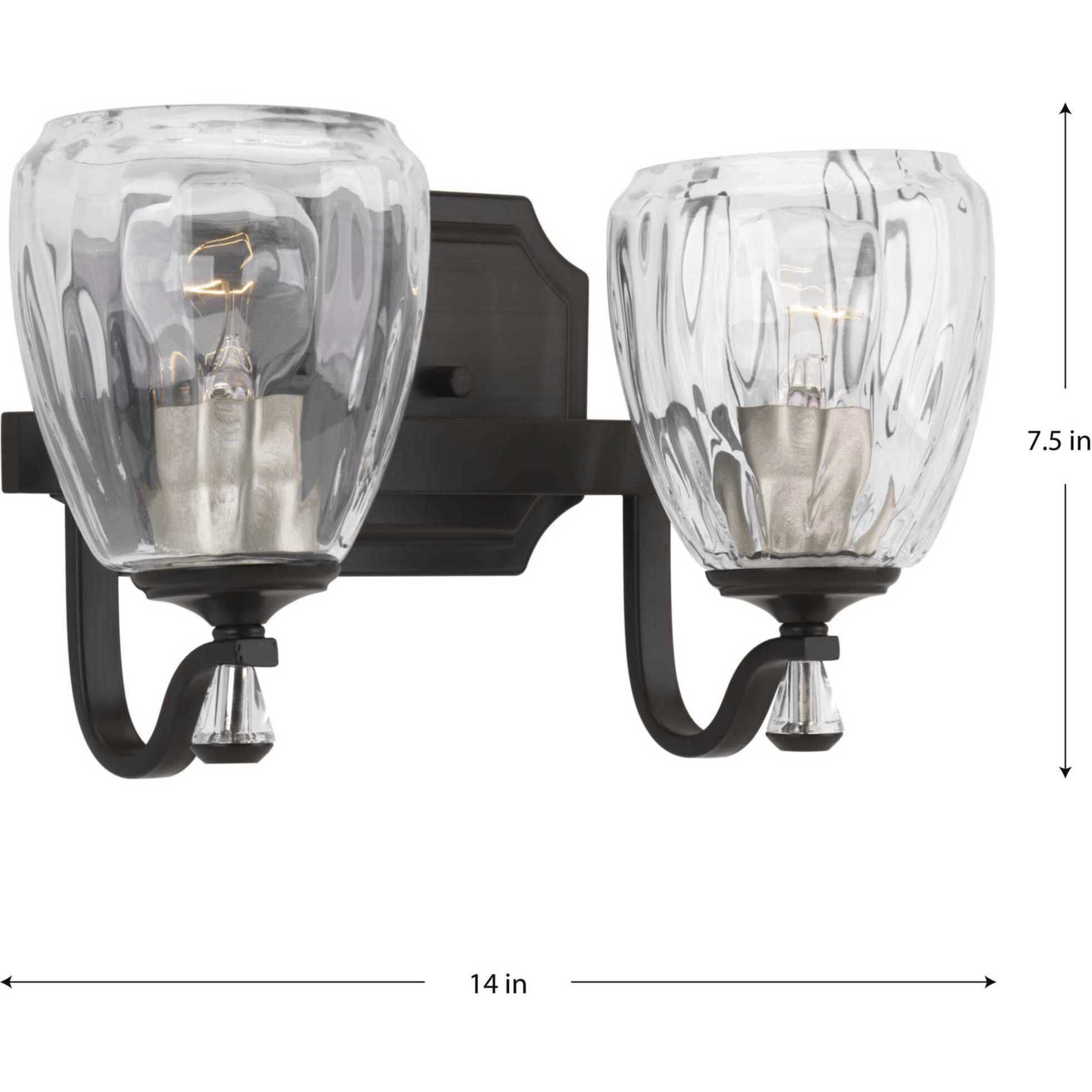 Anjoux 2 Light 14 inch Antique Bronze Bath Vanity Wall Light