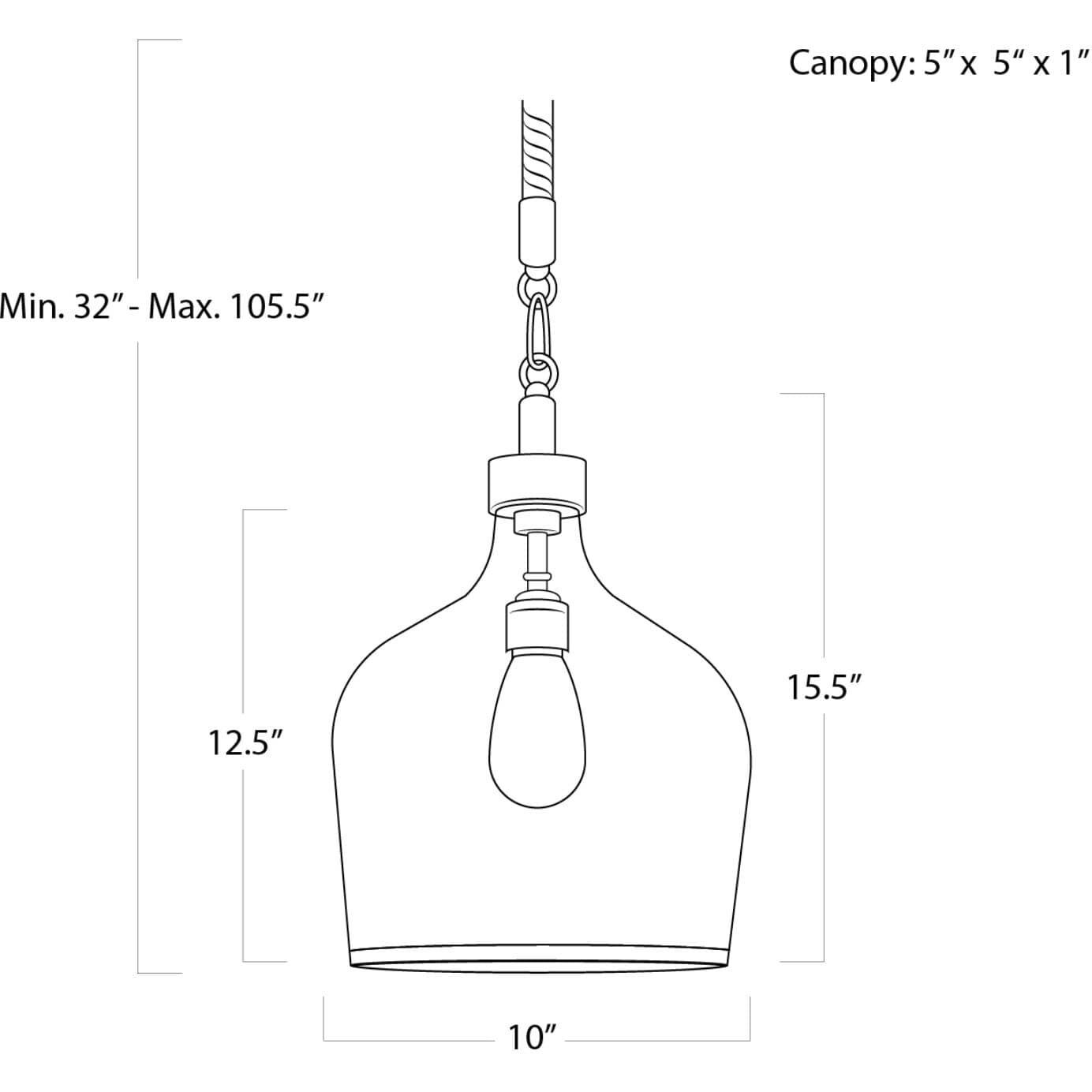 Regina Andrew 16 1101 Demi John 1 Light 10 inch Clear Pendant Ceiling Light Small