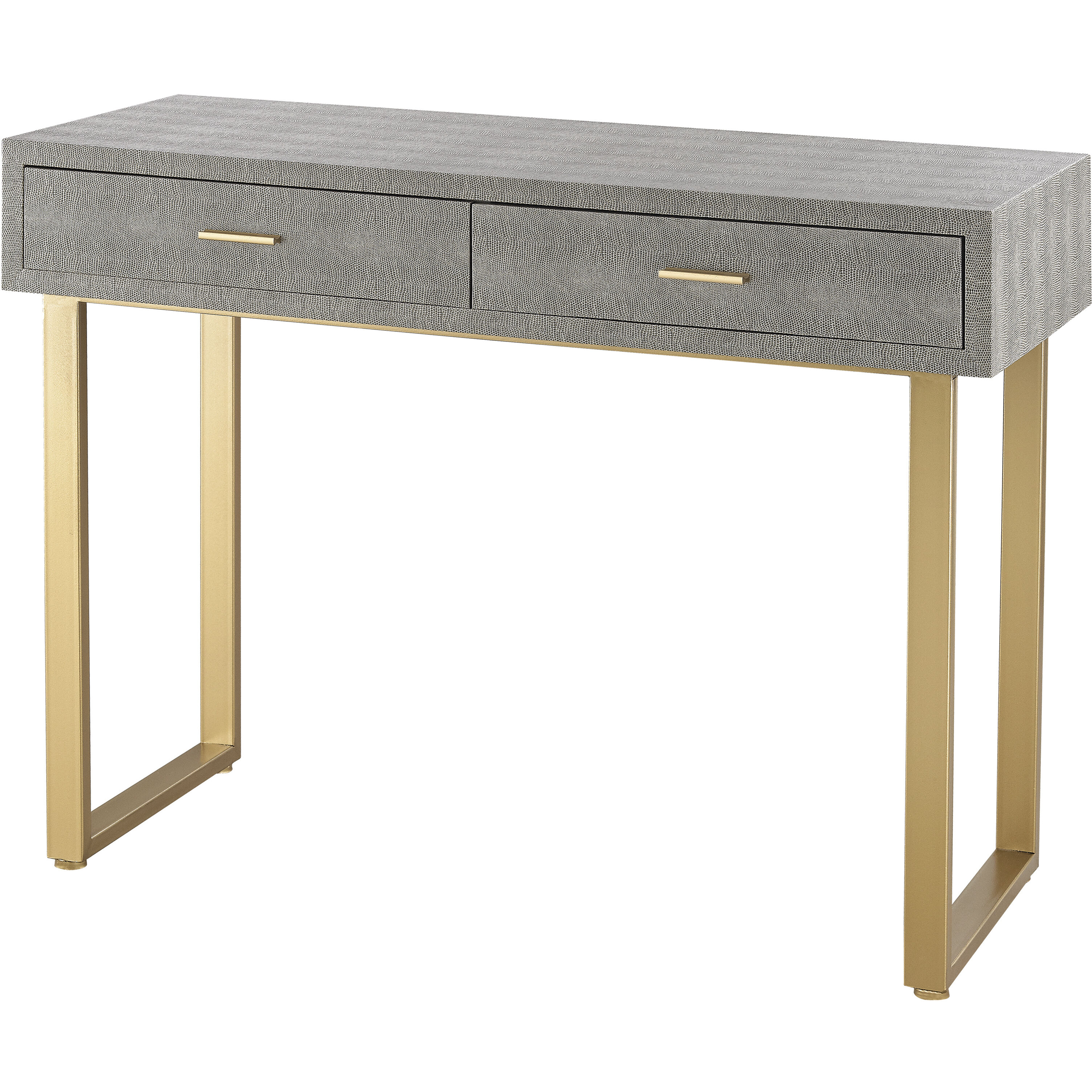 Sands Point 42 X 21 inch Gray with Gold Desk, 2 Drawer