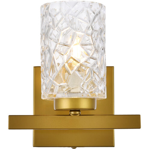 Cassie 1 Light 8 inch Brass Bath Sconce Wall Light
