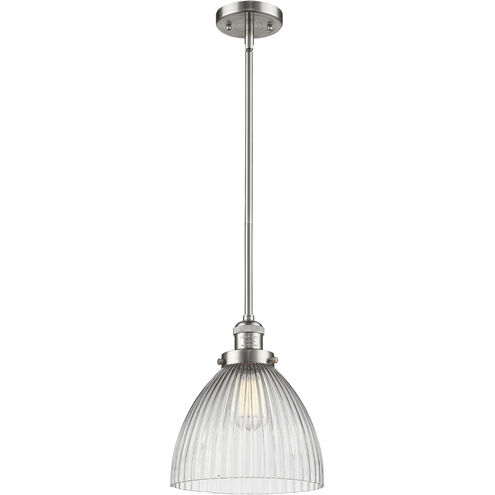 Franklin Restoration Seneca Falls 1 Light 9.5 inch Brushed Satin Nickel Mini Pendant Ceiling Light in Incandescent, Franklin Restoration
