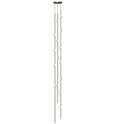 Constellation LED 6 inch Satin Brass Chandelier Ceiling Light in 3000K, White, Standard Suspension