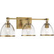 Wynnfrost 3 Light 24 inch Brushed Gold Vanity Wall Light