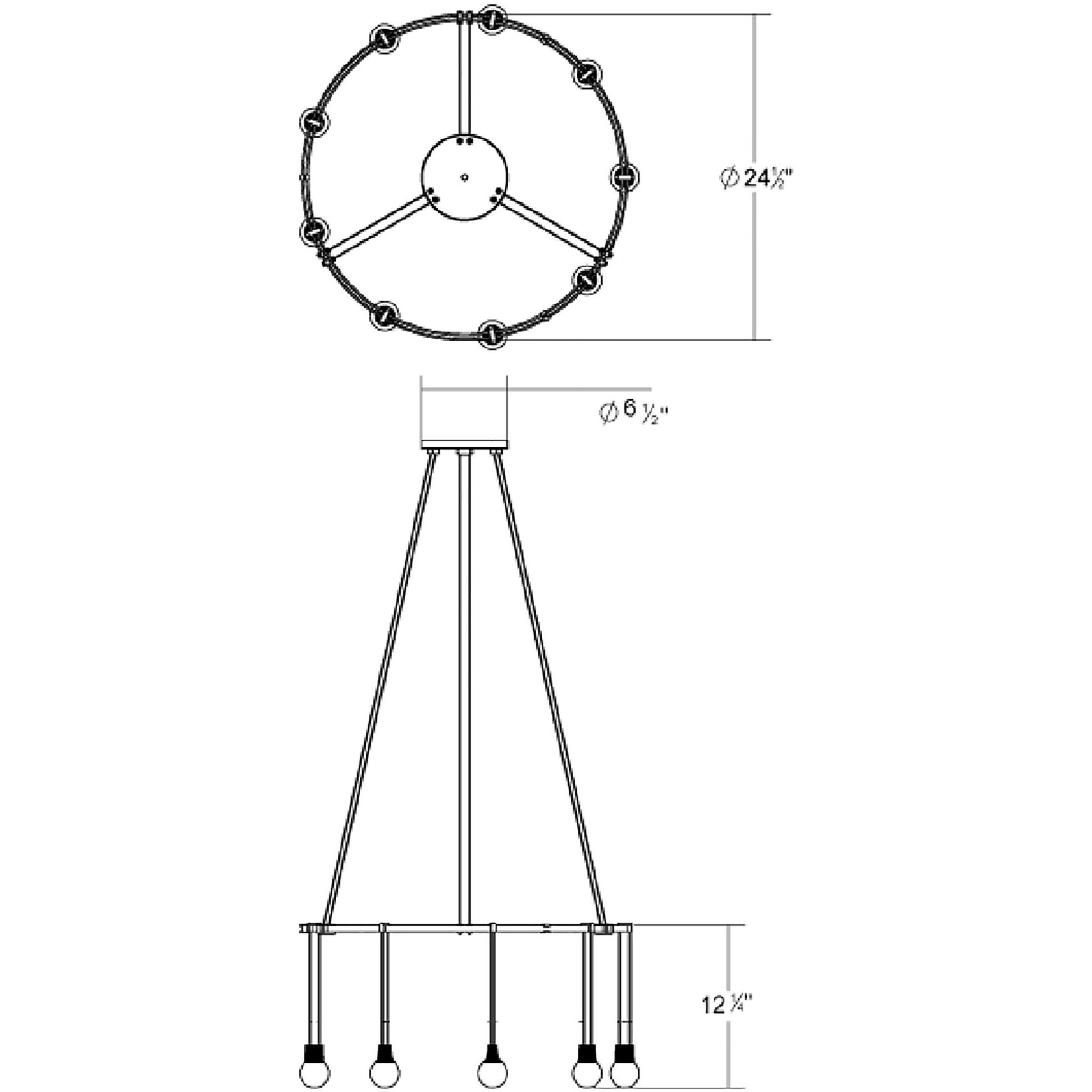 Suspenders LED 24 inch Satin Black Pendant Ceiling Light
