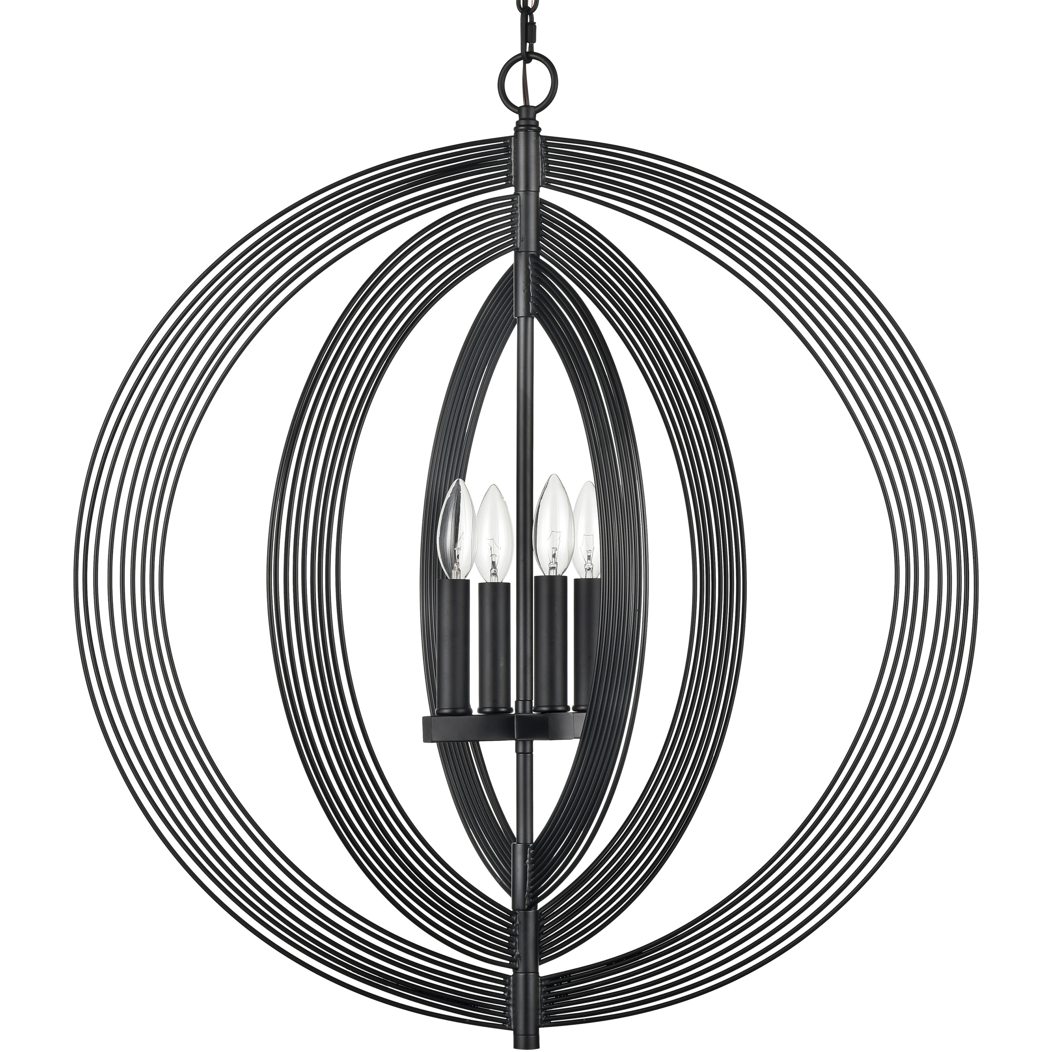 Orme 4 Light 27 inch Matte Black Chandelier Ceiling Light