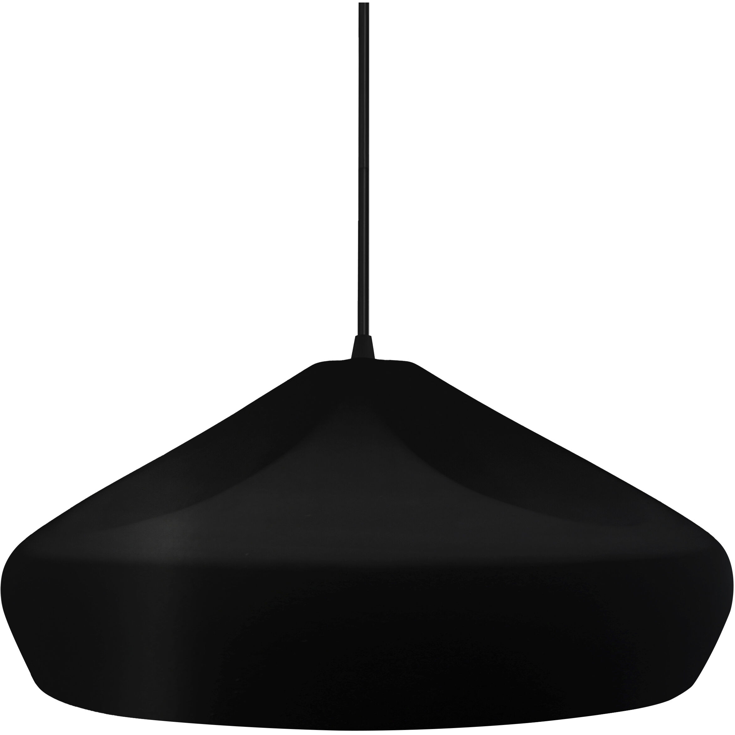 Radiance Collection - Crease Pendant Ceiling Light in Matte Black, Dedicated LED, Black Cord, Carbon Matte Black/Champagne Gold, 15.25W x 6.5H, Form+Finish+Function