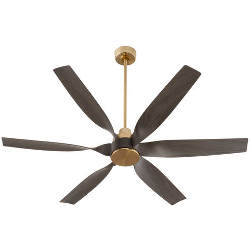 Kimbo 60 inch Aged Brass with Colonial Black Blades Patio Fan